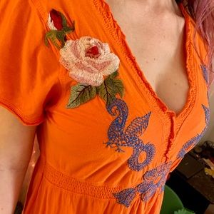 Johnny Was embroidered dress.